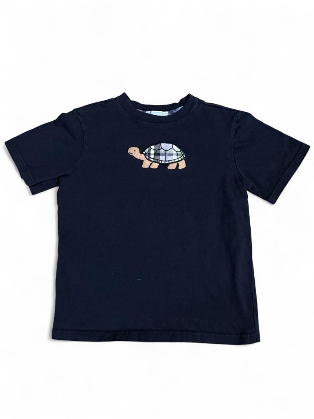 Janie and Jack Navy Short Sleeve Tee with Turtle Appliqué
